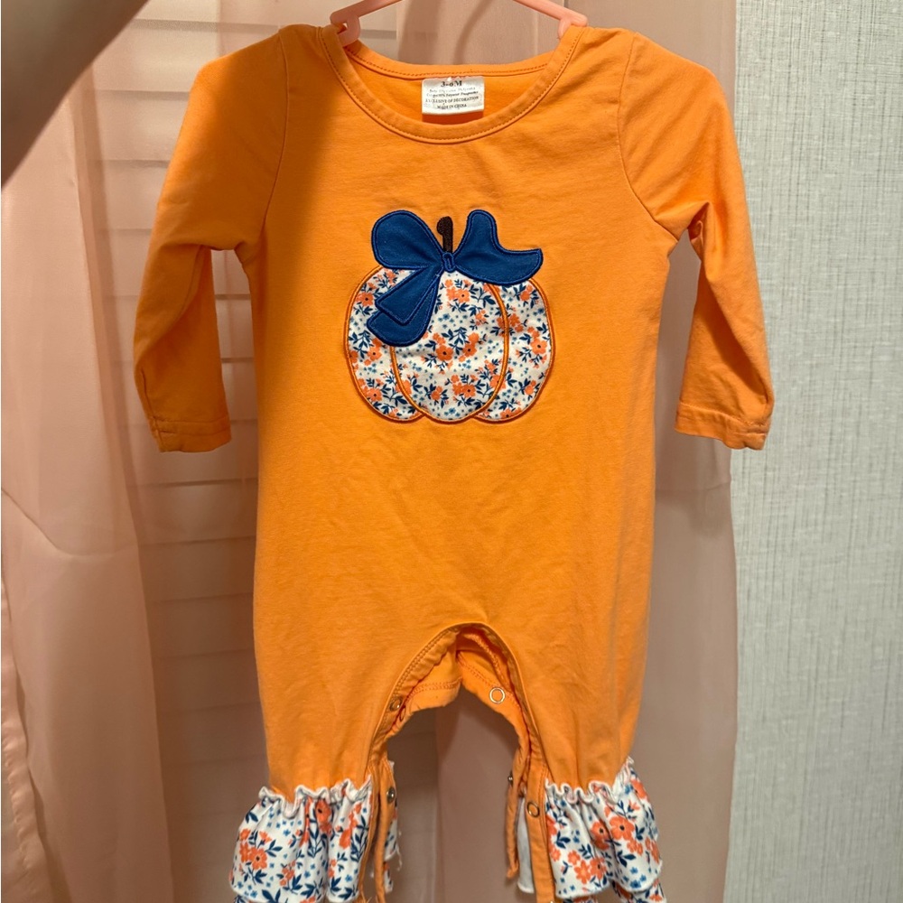 Orange Pumpkin Kids One Piece